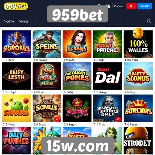 Variedade de jogos disponíveis na plataforma 959bet
